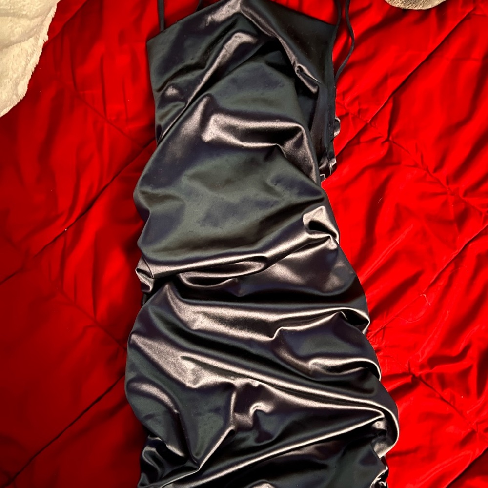 metallic grey dress